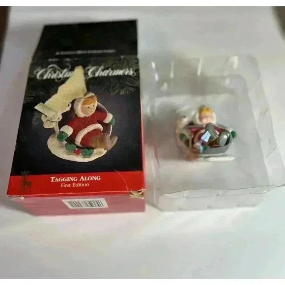 Christmas Charmers “ Tagging Along” Ornament- New In Open Box 1991 - Picture 2 of 9
